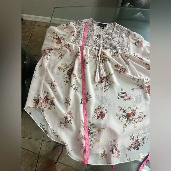 Buffalo David Bitton Cream Bell Sleeve Blouse - Picture 4 of 5